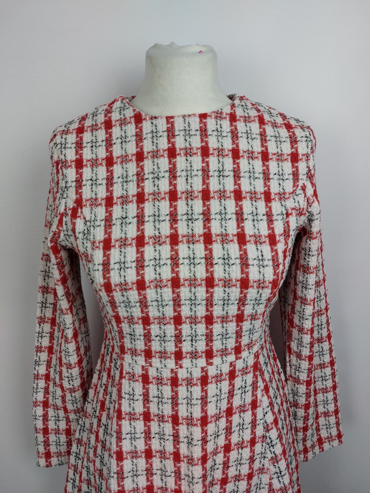 EK4616 Damen Kleid von Cream&Ronge, rot-weiß, Gr. S1