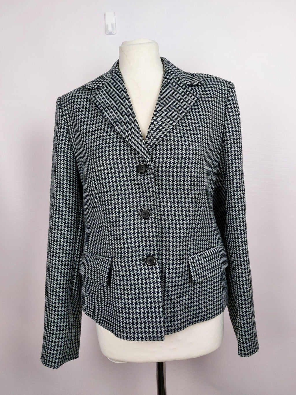 EK3897 Damen Blazer, ohne Marke, blau gemustert, Gr. 380