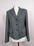 EK3897 Damen Blazer, ohne Marke, blau gemustert, Gr. 380