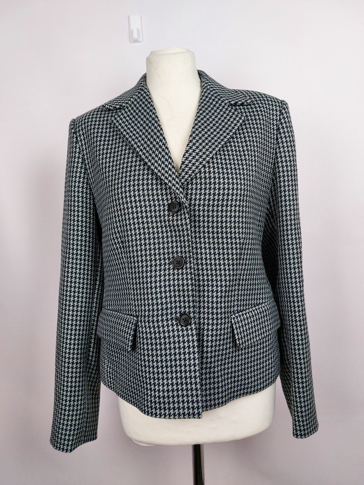 EK3897 Damen Blazer, ohne Marke, blau gemustert, Gr. 380