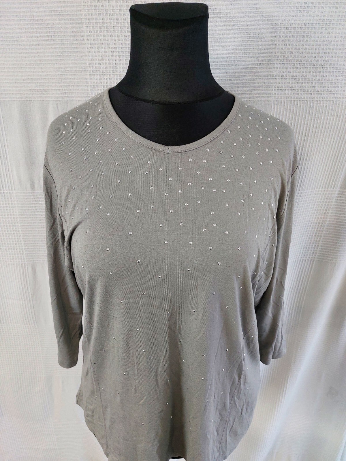 EK3436 Damen Shirt von Bexleys, grau mit Strasssteinen, Gr.XL1