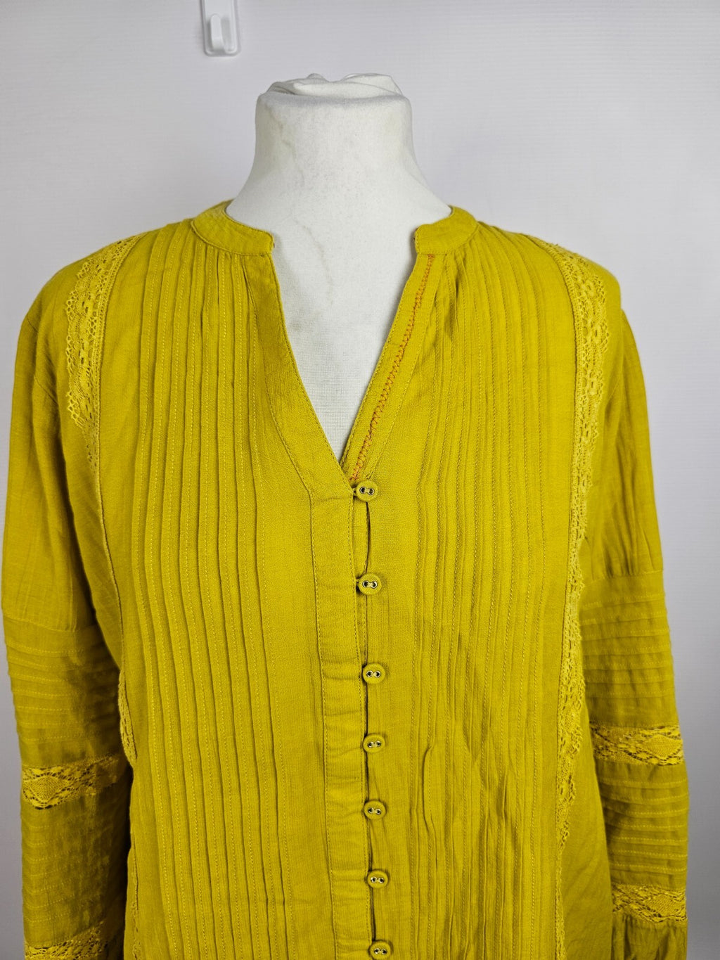 EK5051 Damen Bluse von White Stuff, senfgelb, Gr. 381
