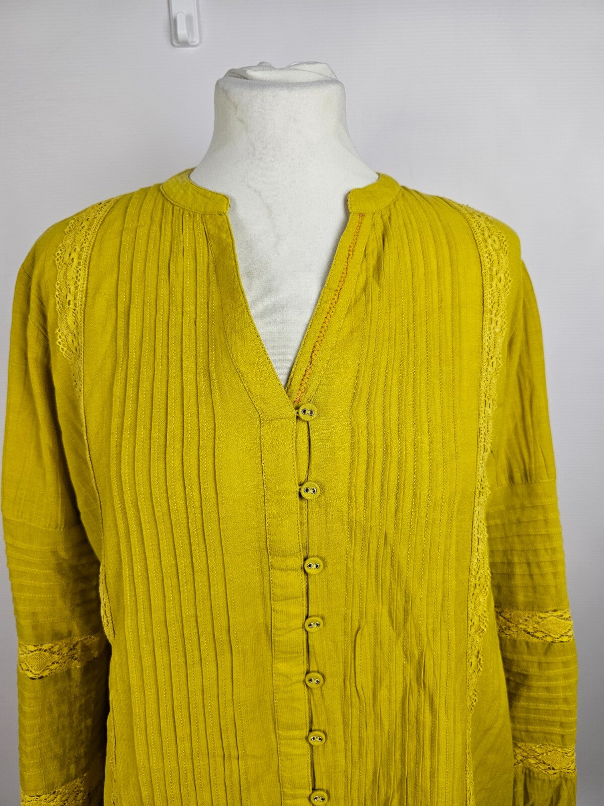 EK5051 Damen Bluse von White Stuff, senfgelb, Gr. 381