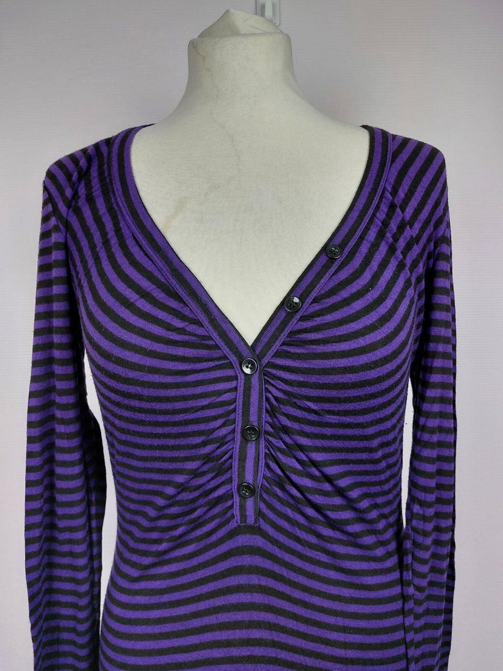 EK4928 Damen Langarmshirt von Miss Sixty, Lila/schwarz, Gr. 36/381