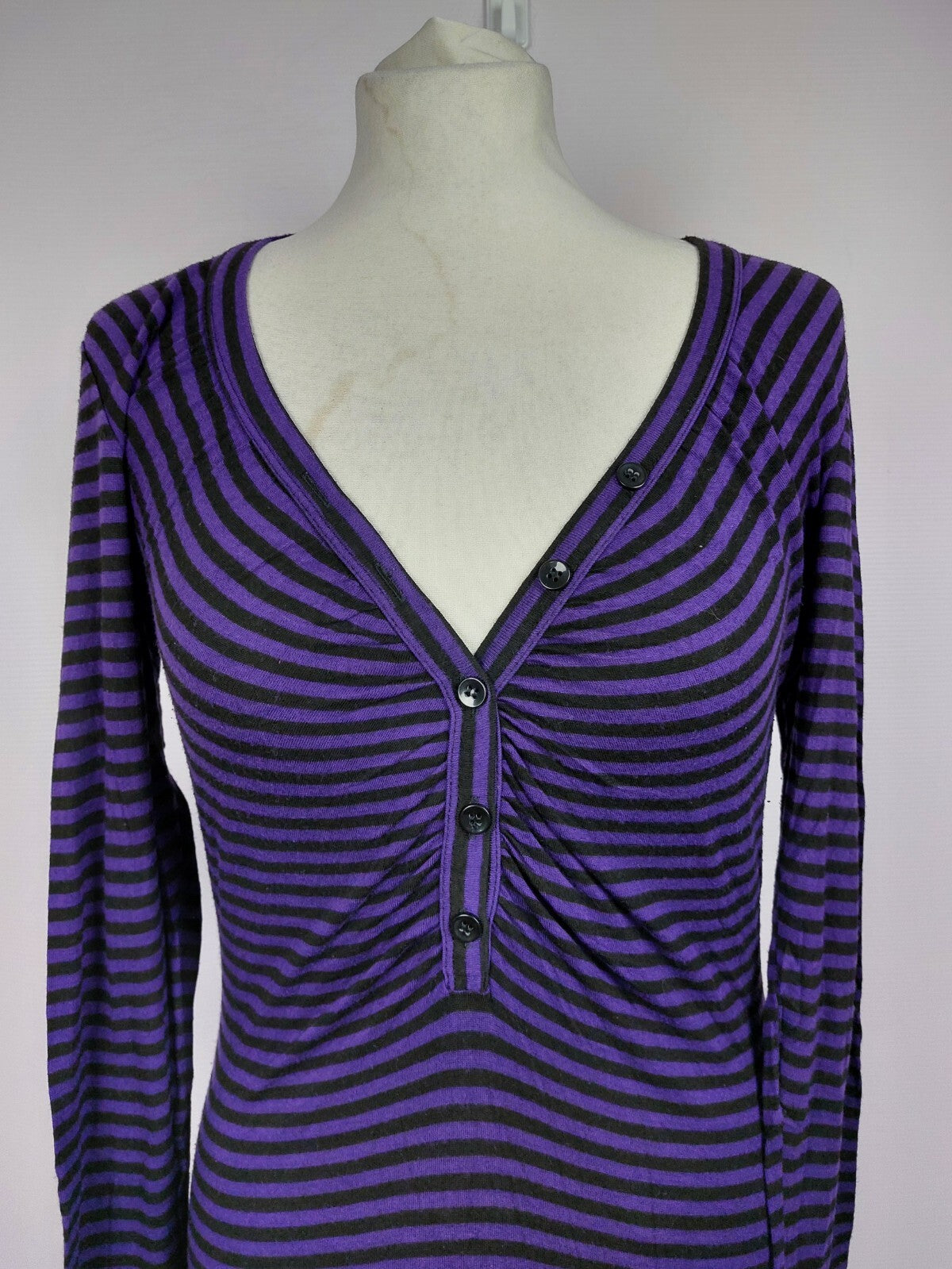 EK4928 Damen Langarmshirt von Miss Sixty, Lila/schwarz, Gr. 36/381