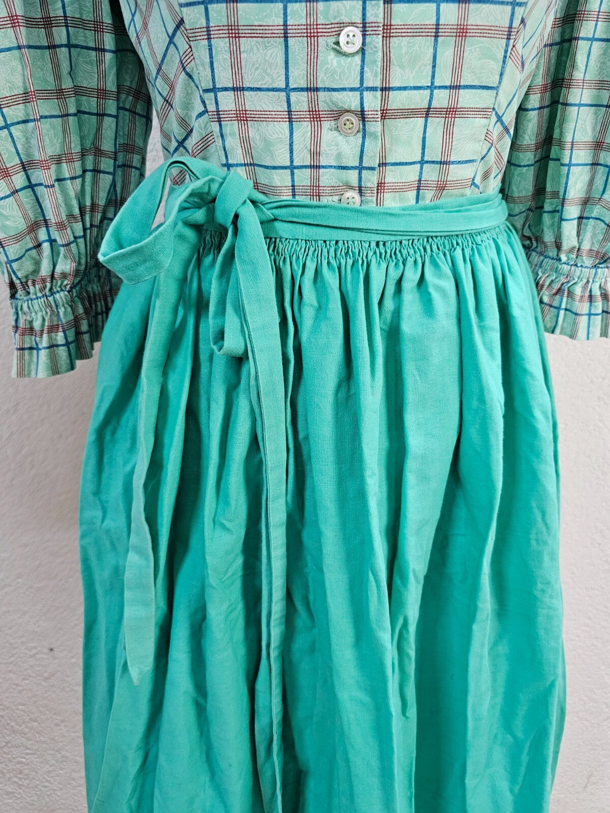 EK1569 Damen Dirndl, mintgrün, kariert, Gr. M2