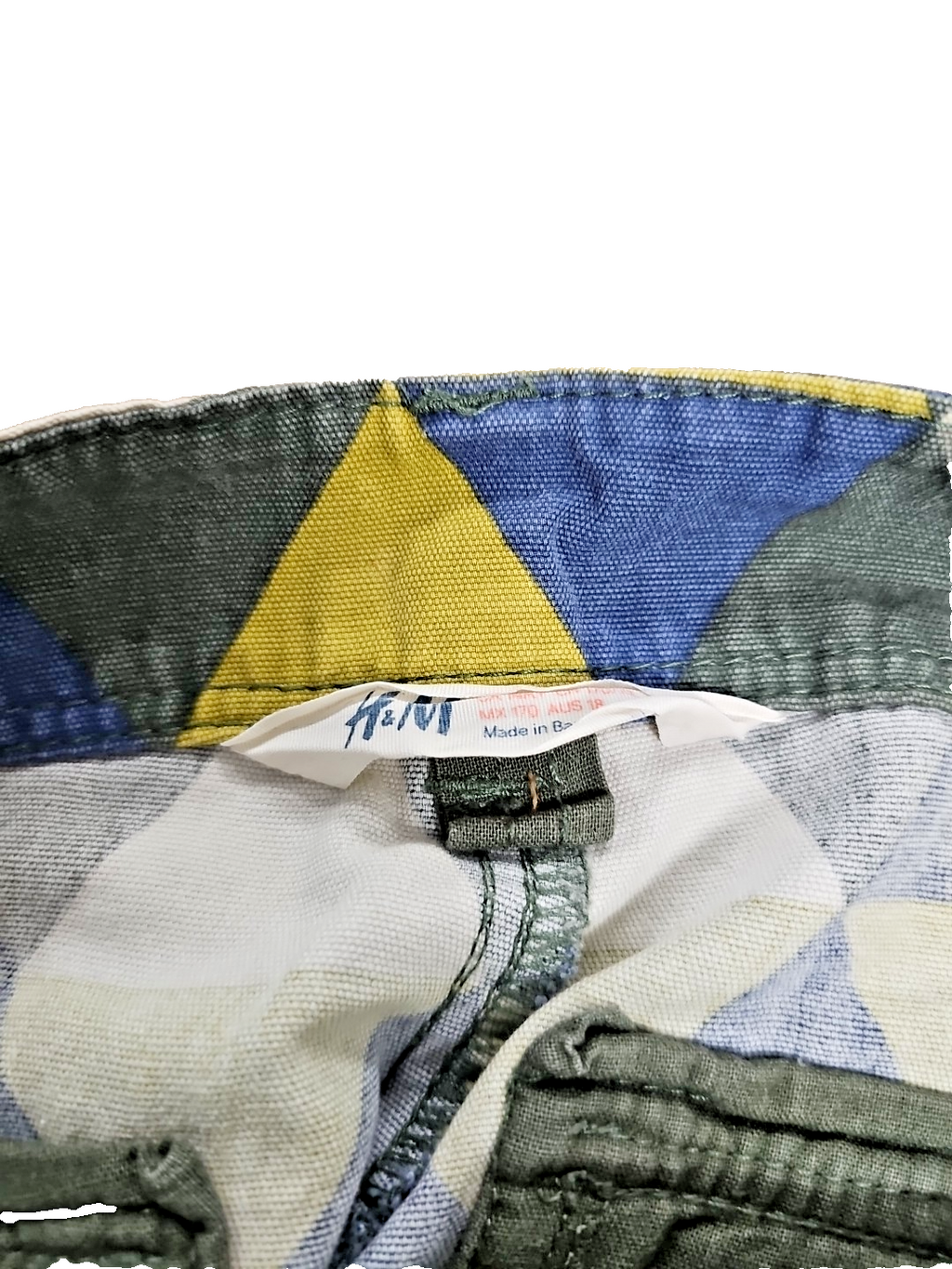 EK 8262 Herren Kurze Hose H&M Gr. L  grün blau beige gemustert3