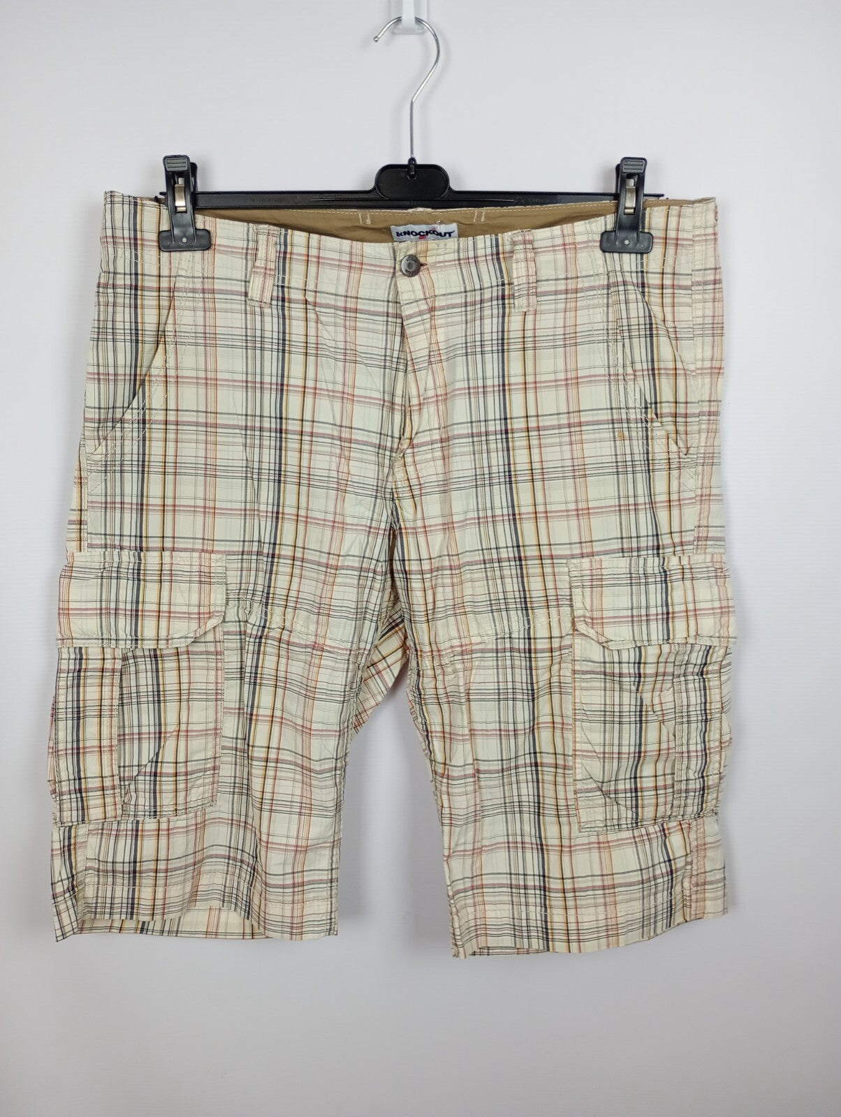 EK1497 Herren Bermudas von Knockout, beige, kariert, Gr. 340