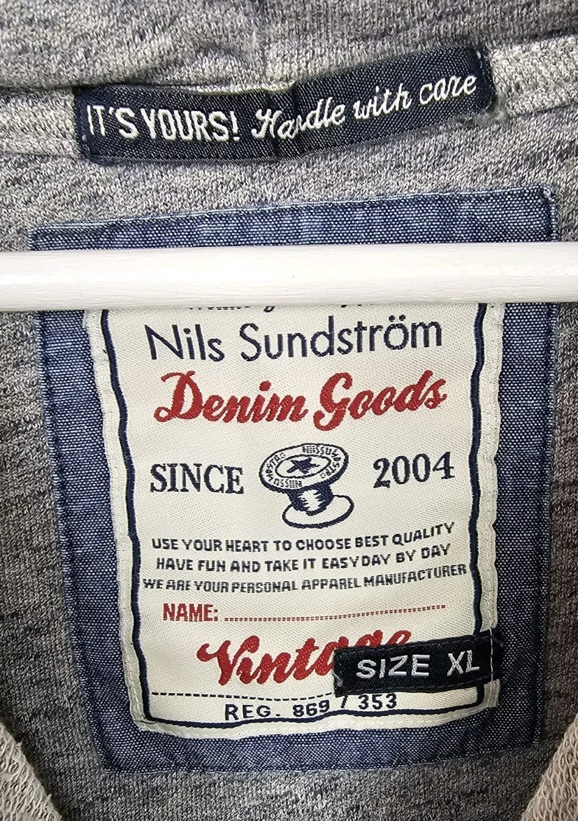 EK7287 Herren Pullover Its Yours Handle With Care Denim Goods Gr.XL Grau1