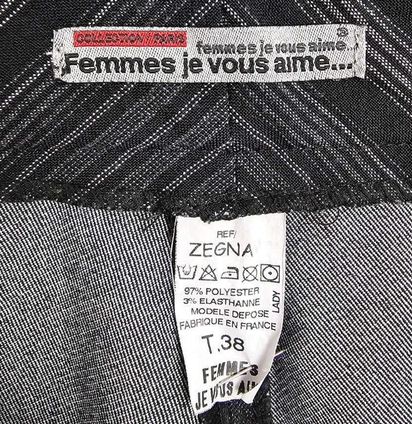 EK10249 Damen Zweiteiler von "Femmes je vous aime", grau, Jacke und Hose, Gr.387