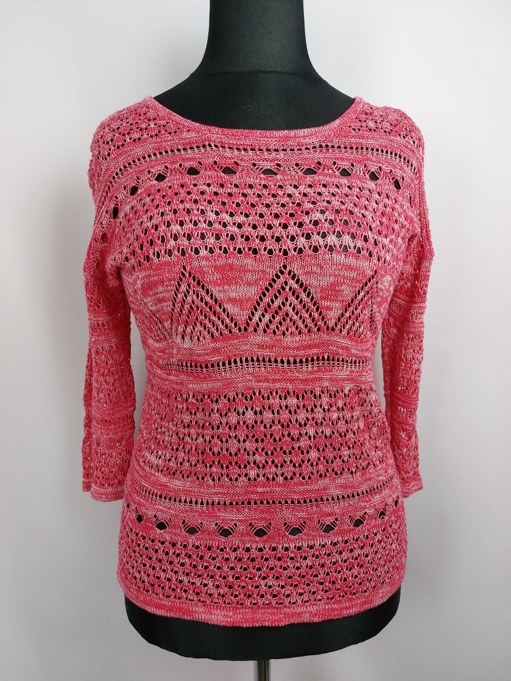 EK4638 Damen Pullover von friendtex, rot/weiß, Gr. S0
