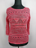 EK4638 Damen Pullover von friendtex, rot/weiß, Gr. S0