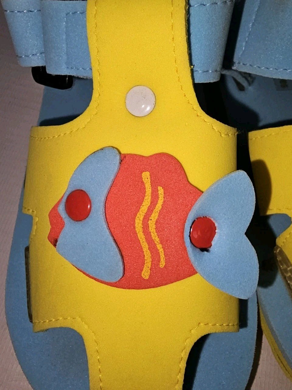 ES907 Unisex Kinder Badelatschen von Casa di Stella, gelb-blau, Gr.273