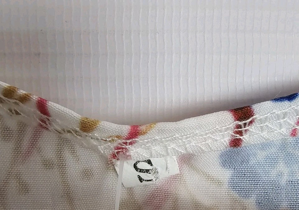 EK9653 Damen Kleid, weiß mit Blumenmuster, Gr.S2
