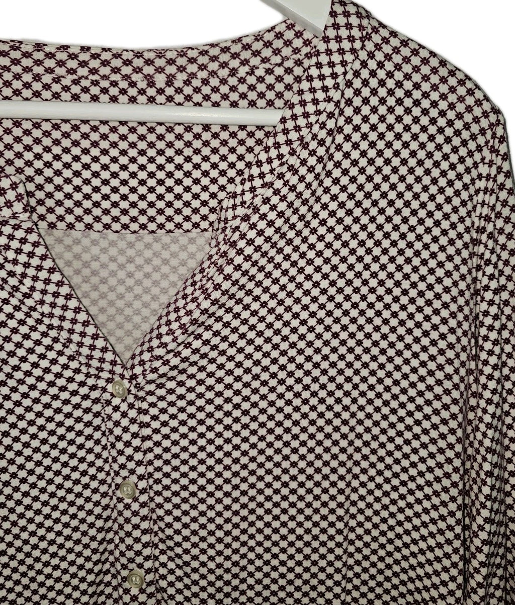 EK8795 Damen Langarmshirt, lila-weiß, Gr.L (Größentabelle)1