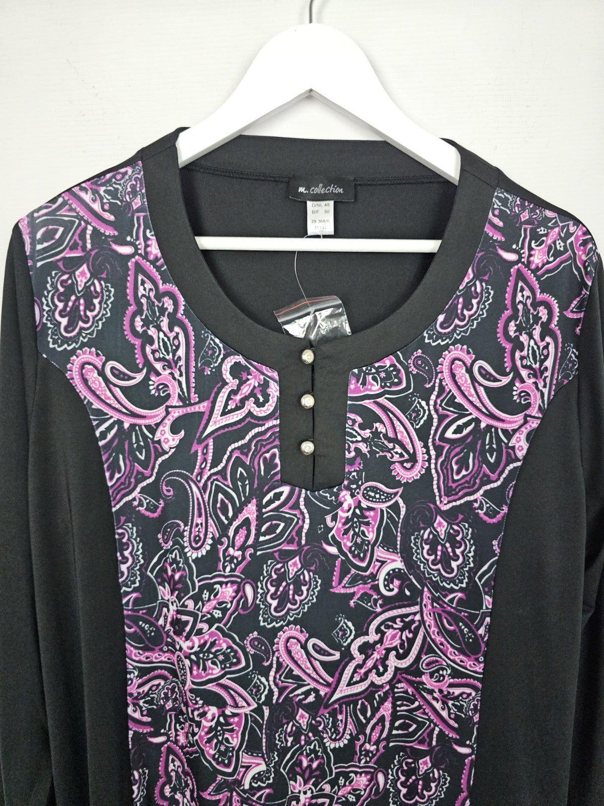 Eak9195 Damwn Bluse von M.collection, Schwarz, Gr. 481