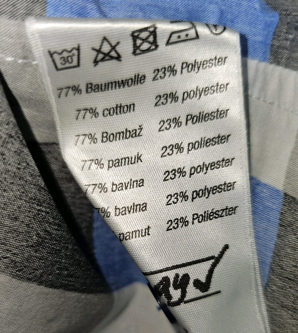 EK8345 Herren Hemd von Kik, blau-weiß,schwarz, Gr.S (37/38)4