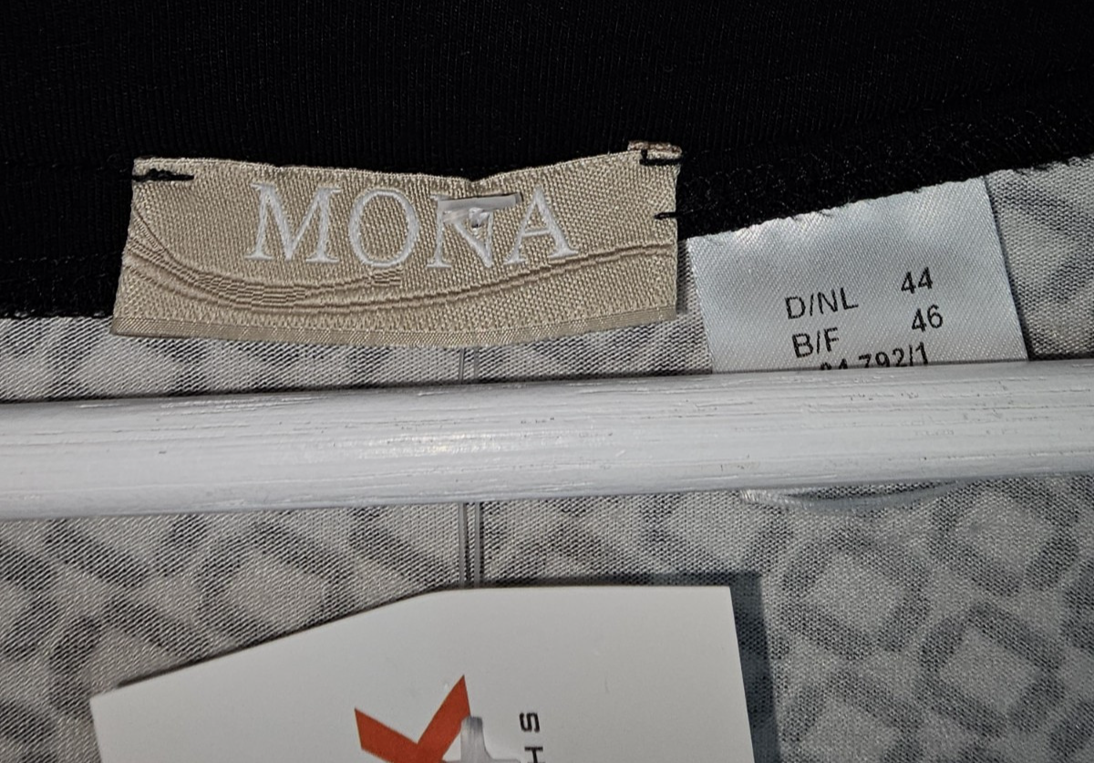 EK7039 Damen Shirt von Mona, weiß-schwarz, Gr.442