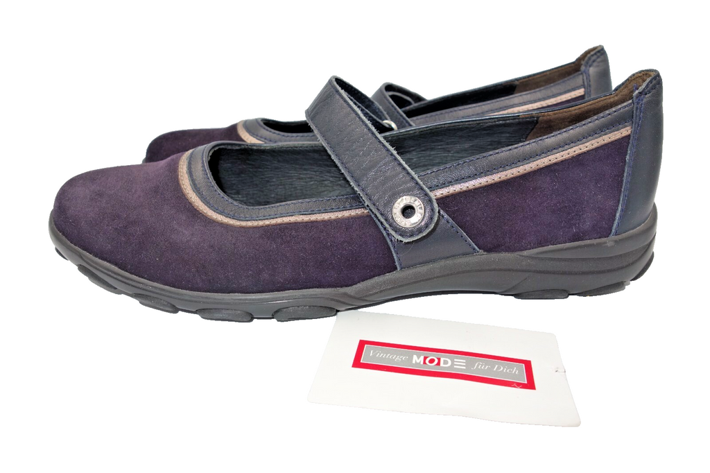 ES0001 Damen Ballerinas von Semler, 41, blau Echt Leder1