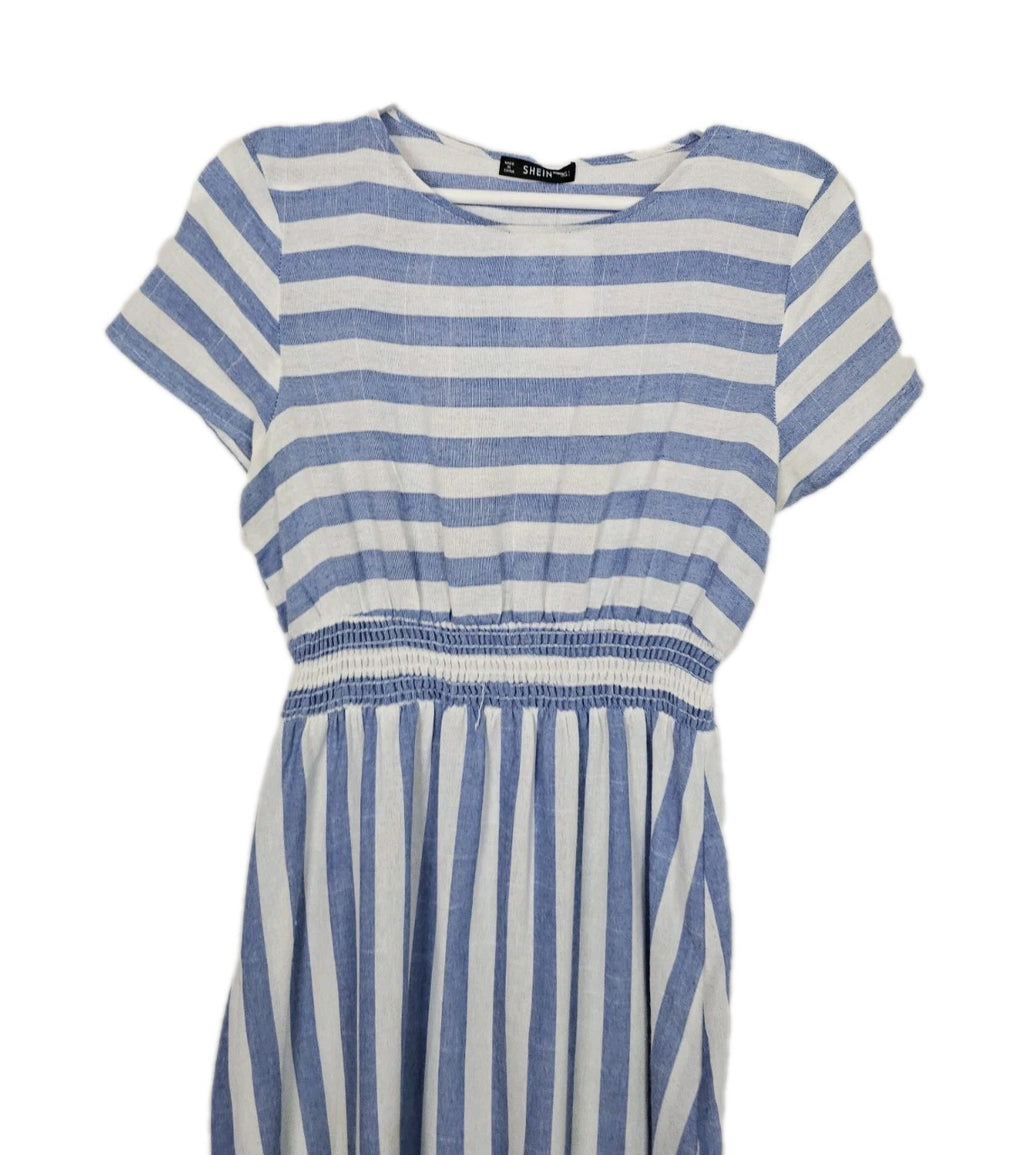 EK9371 Damen Kleid von SheIn, Weiß/Blau, Gr. L1