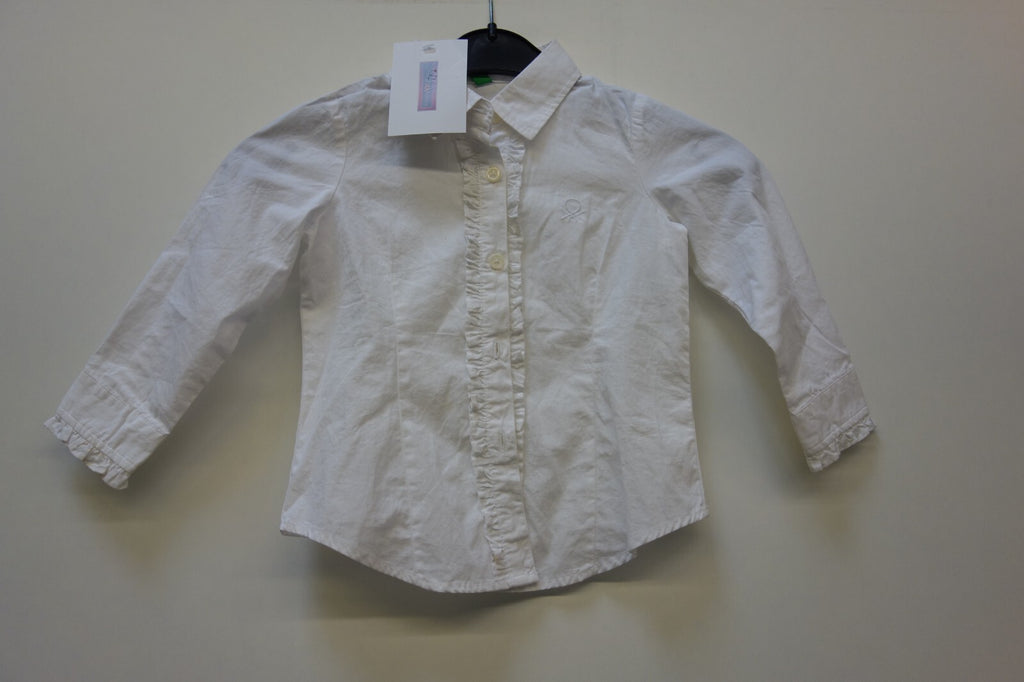 EK3851 Mädchen Bluse von Benetton, weiß, Gr. 820