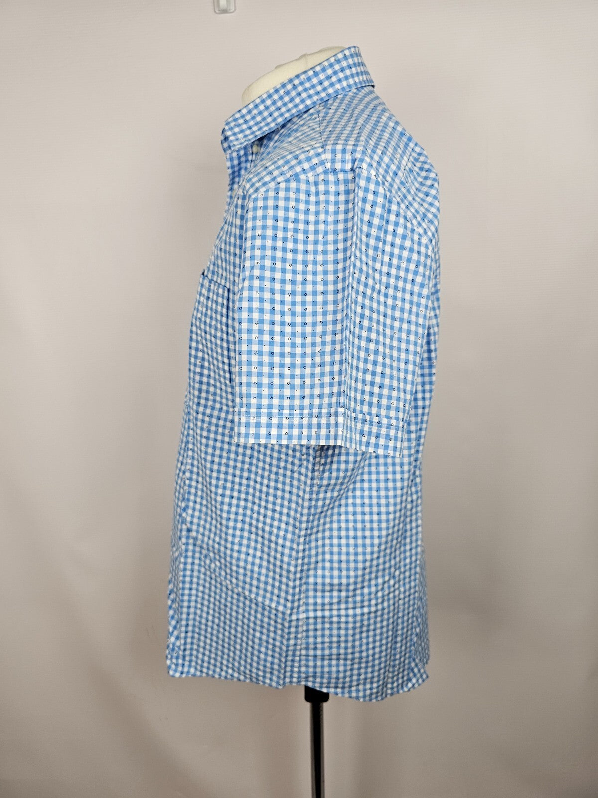EK5358 Blau-weißes Kurzarmhemd von BRAX für Herren, Gr. L5