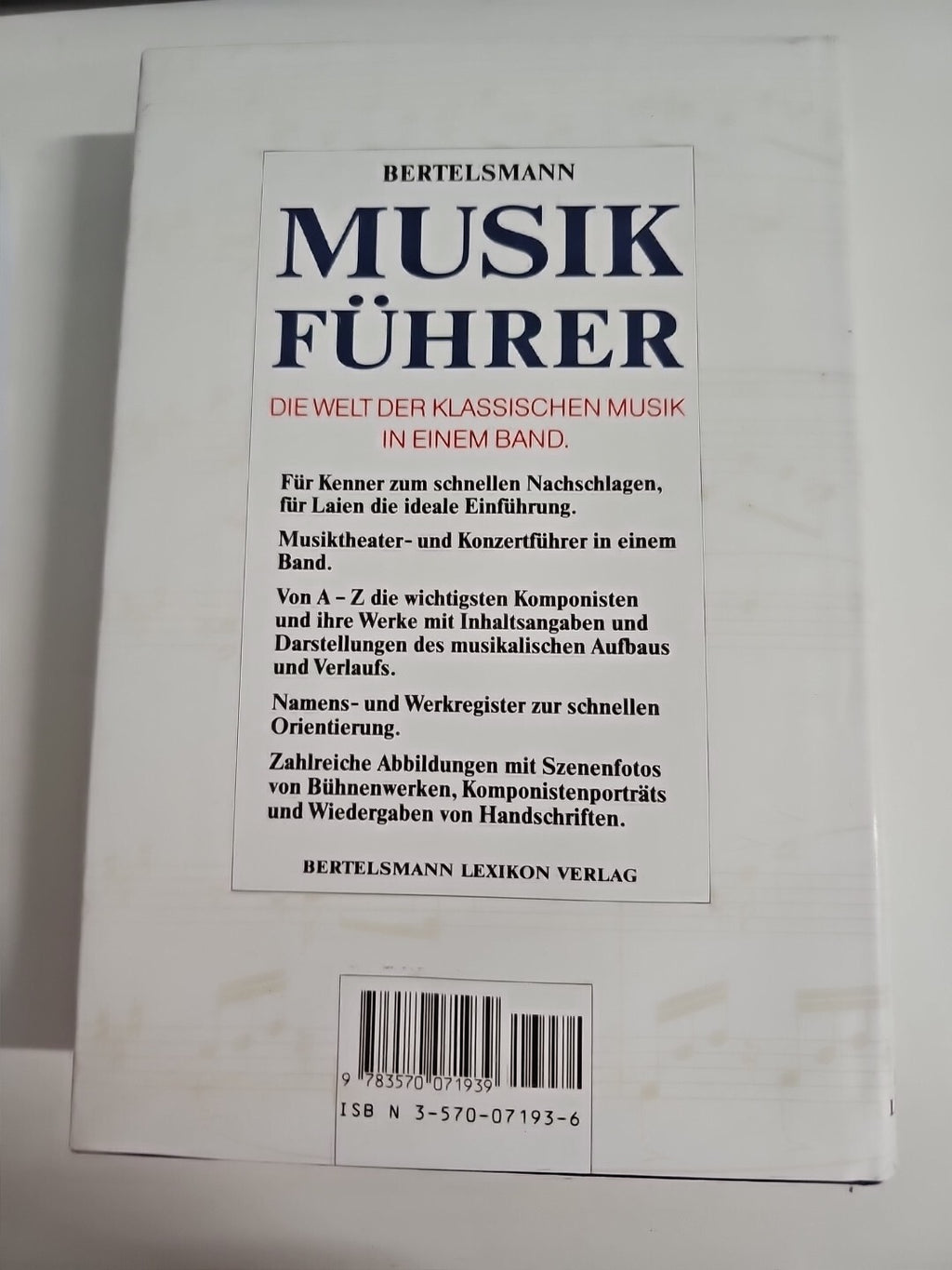 EB645 Siegmar Hohl (Hrsg.): Bertelsmann - Musik Führer 1