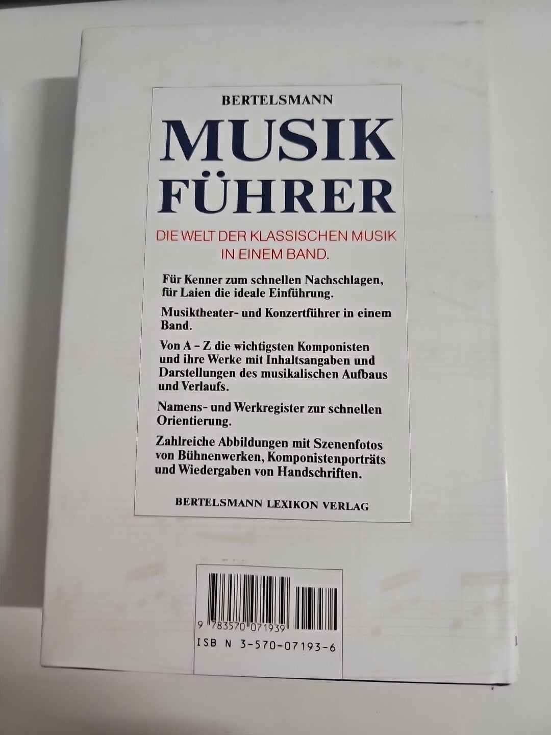 EB645 Siegmar Hohl (Hrsg.): Bertelsmann - Musik Führer 1