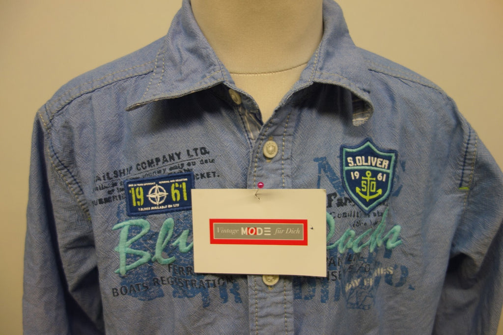 EK1871 Jungen Hemd von s.Oliver, blau, Gr. 128/1341