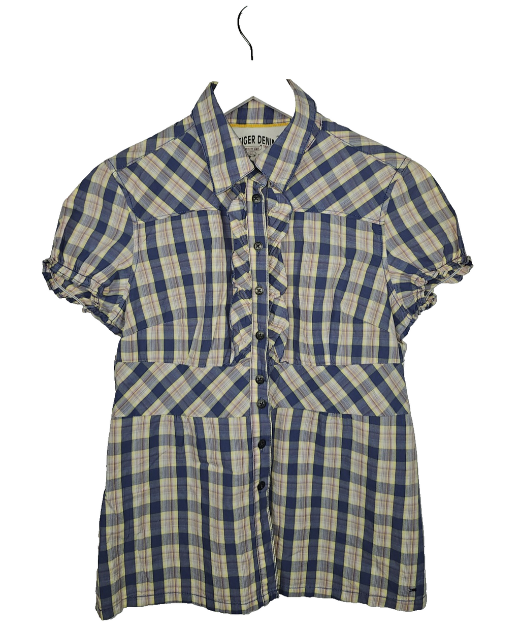 EK7918 Damen Bluse von Tommy Hilfiger Denim, Blau/Gelb, Gr. S0