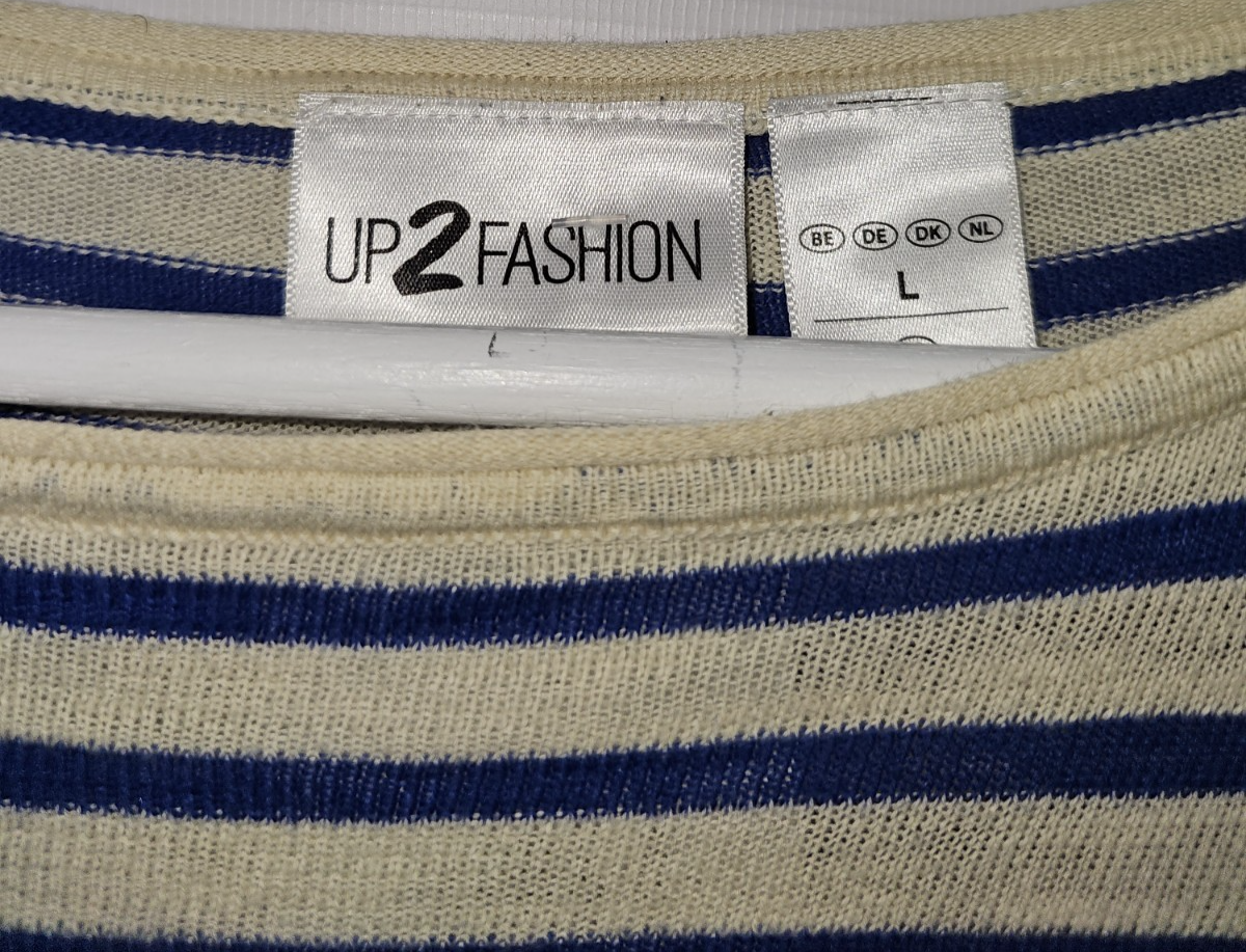 EK7807 Damen Pullover von Up2Fashion, beige-blau, Gr.L2