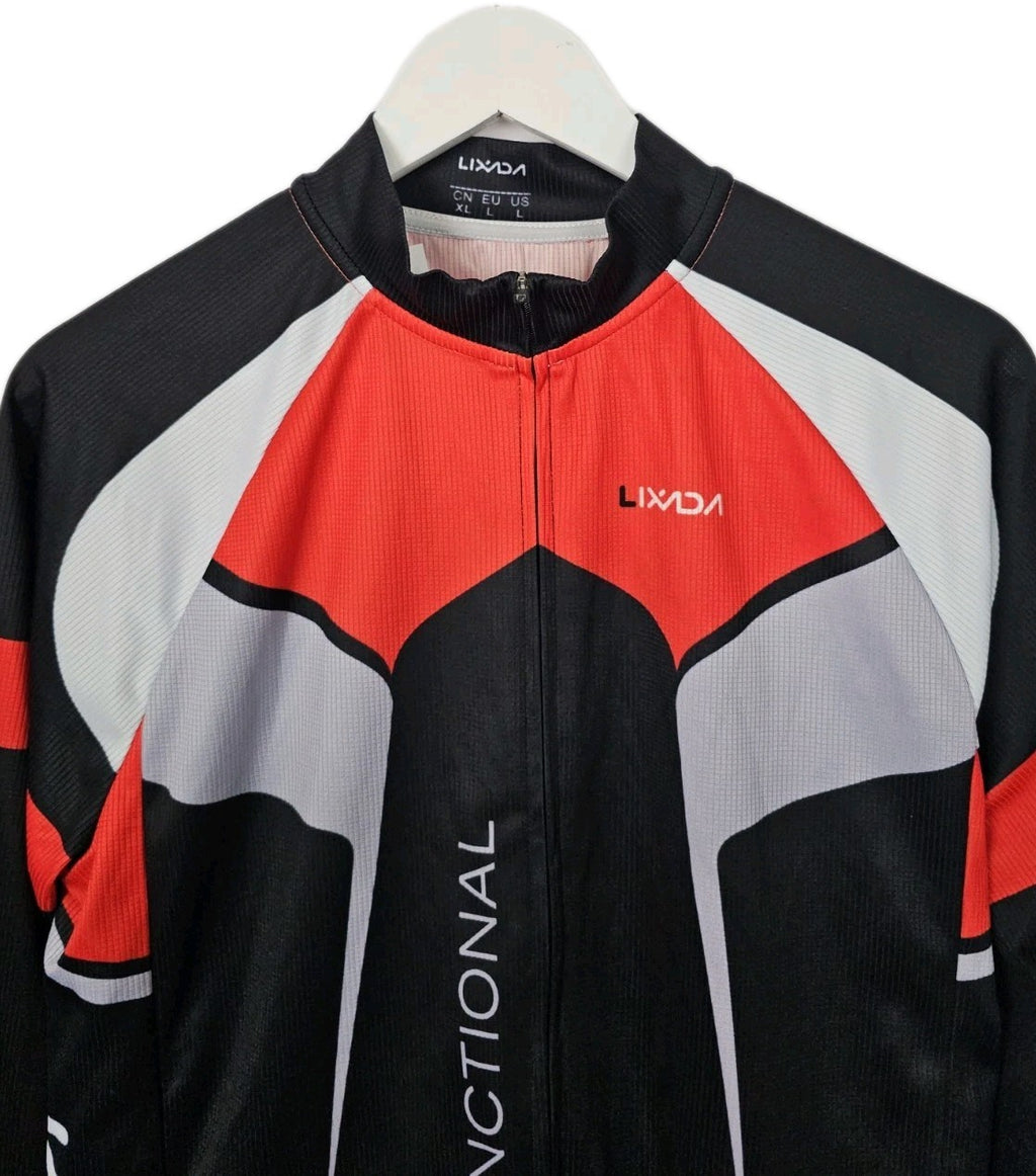 EK5059 Herren Radsport Set (Jacke-Gr.L,Hose-Gr.M)von Lixda, rot-schwarz, Gr.L;M 2