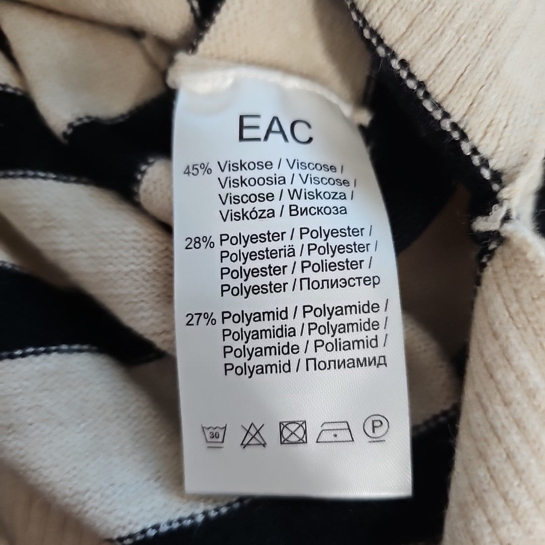 EK7732 Damen Pullover von Lea H., beige-schwarz, Gr.L3