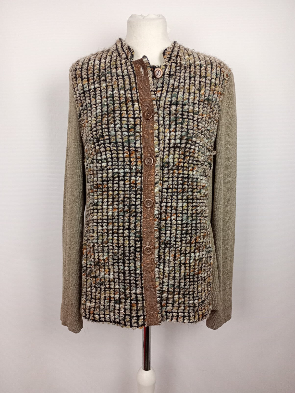 EK5291 Beige Strickjacke von Sommermann für Damen, Gr. 420
