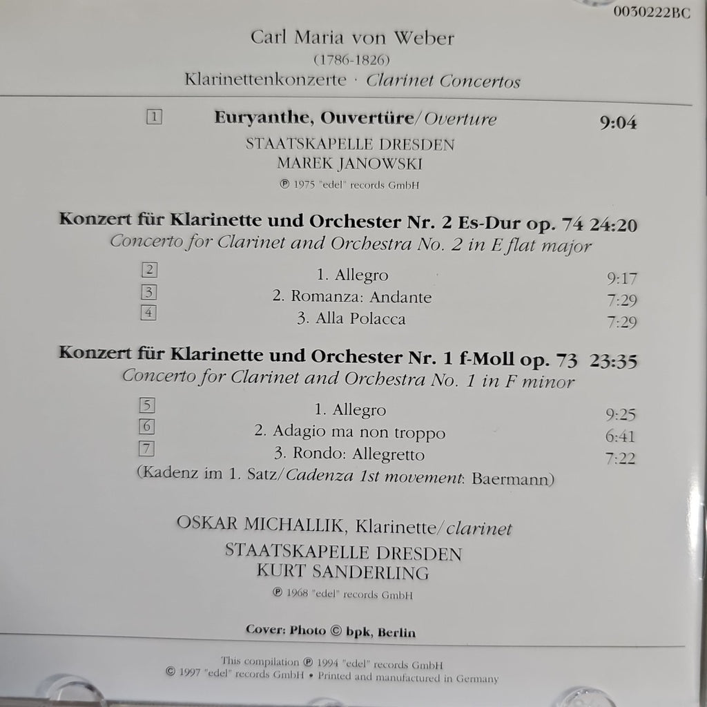 EB4286 Euryanthe-Ouvertüre / Klarinettenkonzert 1, 2 von Oskar Michallik 3