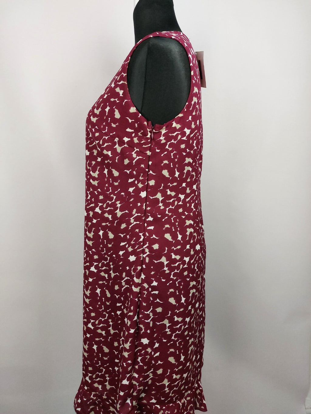 EK0924 Damen Kleid, weinrot/weiß, Gr. L3