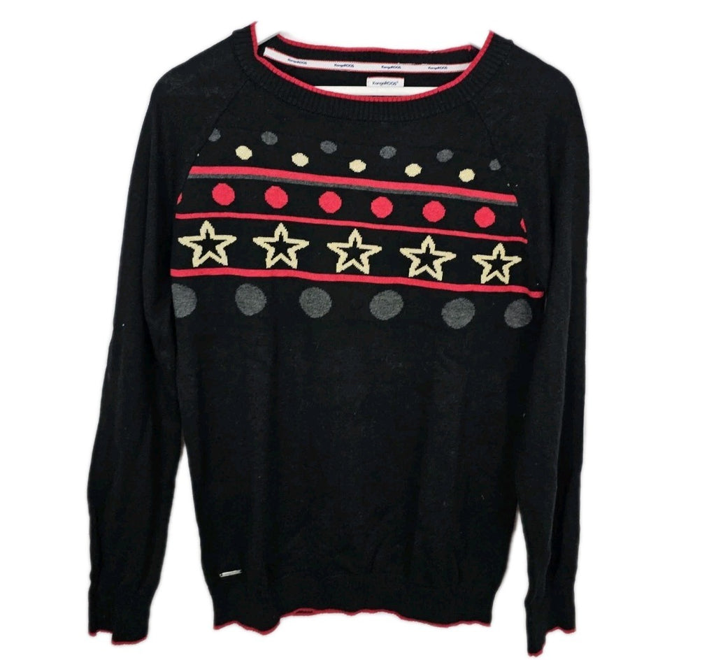 EK9143 Damen Pullover von KangaRoos, rot-grün-schwarz, Gr.L0