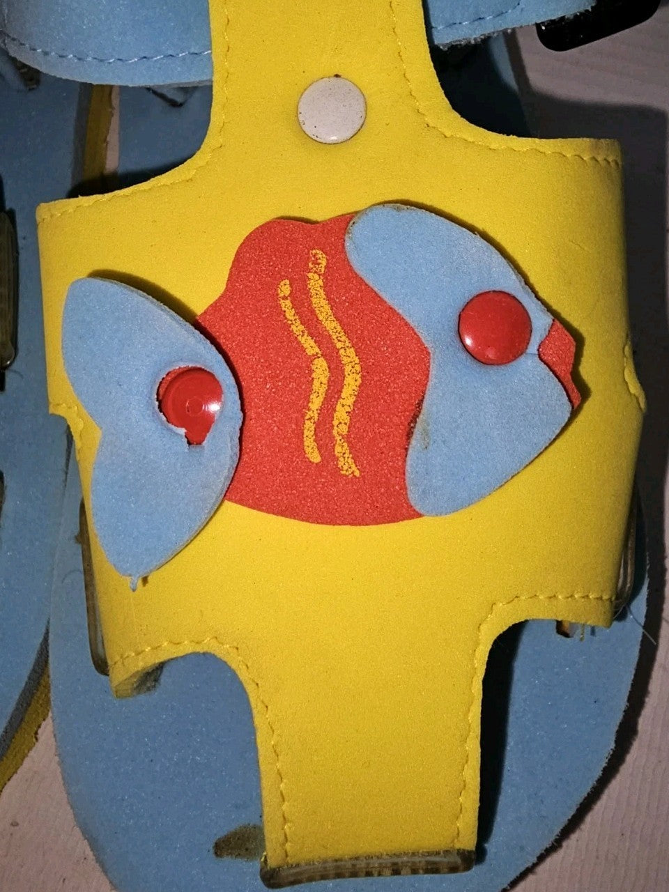 ES907 Unisex Kinder Badelatschen von Casa di Stella, gelb-blau, Gr.272