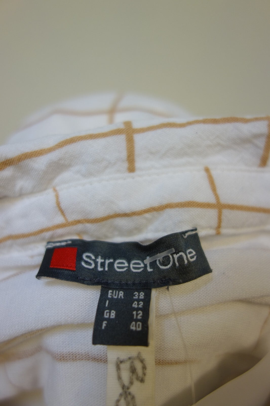 EK3549 Damen Bluse von Street One, weiß kariert, Gr. 385