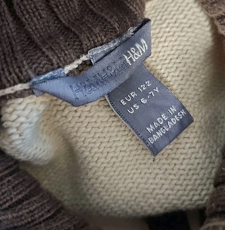 EK11242 Kinder Strickjacke von H&M, Beige, Gr. 1222