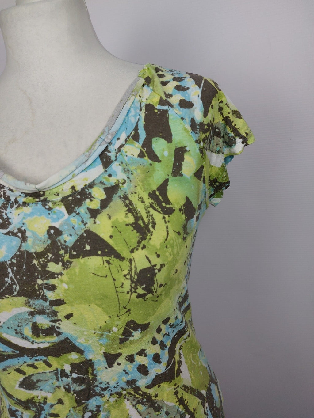 EK4777 Damen T-Shirt von Modee, grün/blau/braun, Gr. 383