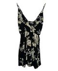 EK9646 Damen Kleid, schwarz mit Blumenmuster, Gr.M0