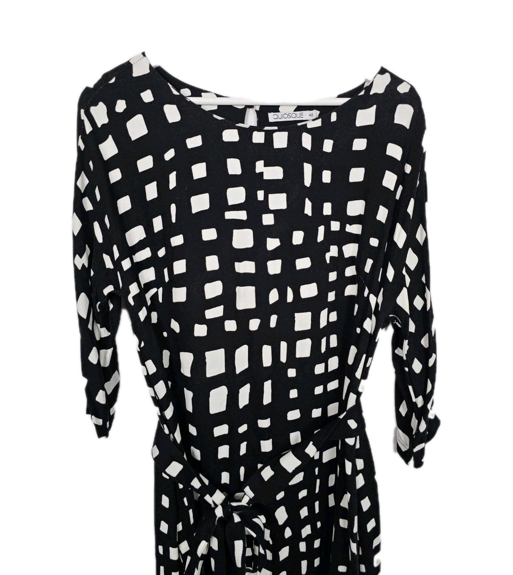 EK9171 Damen Kleid von Quiosque, Schwarz/Weiß, Gr. 421