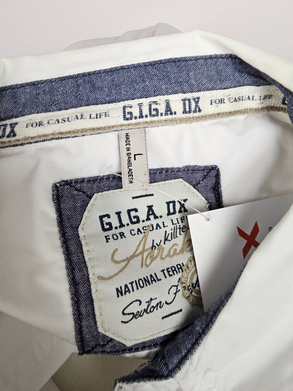 EK5356 Weißes Kurzarmhemd von G.I.G.A DX für Herren, Gr. L8