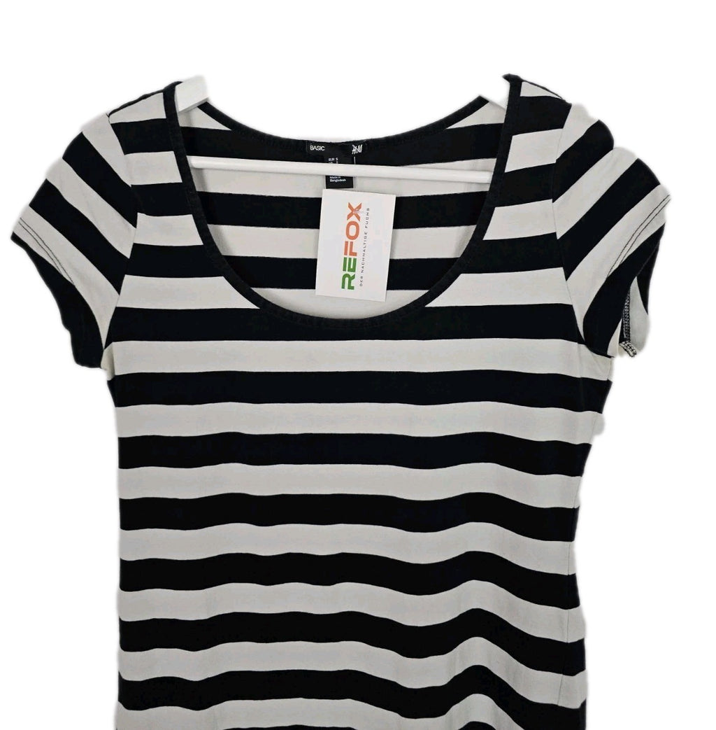 EK9516 Damen Kleid von H&M, Schwarz/Weiß, Gr. S1