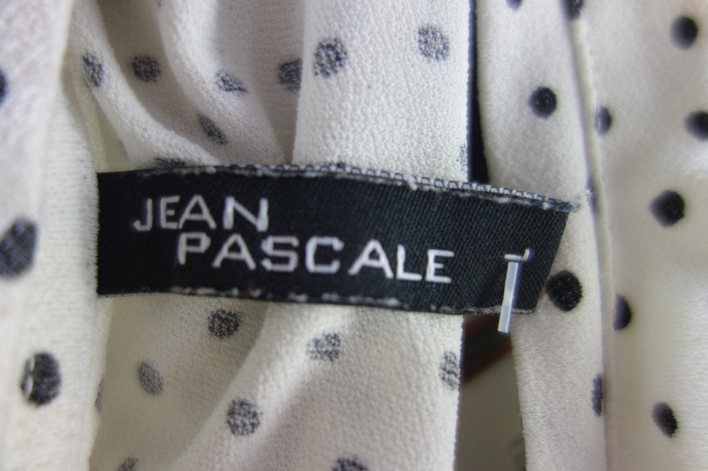 EK0925 Damen Kleid von Jean Pascal, weiß mit Punkten, Gr. L5
