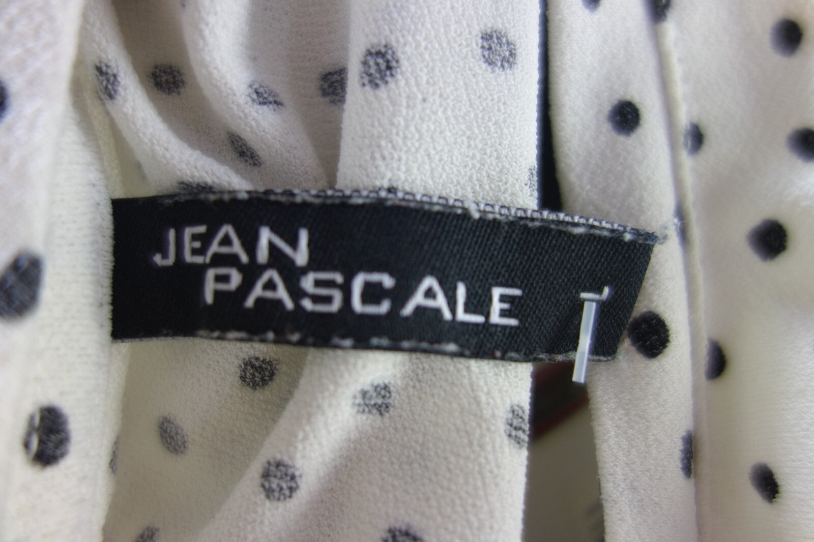 EK0925 Damen Kleid von Jean Pascal, weiß mit Punkten, Gr. L5