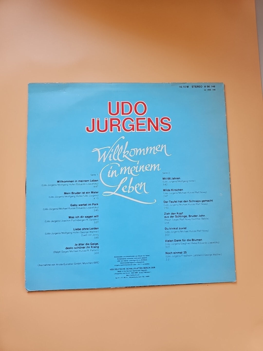 Udo Jürgens LP - DDR - Willkommen in meinem Leben (1)  2661