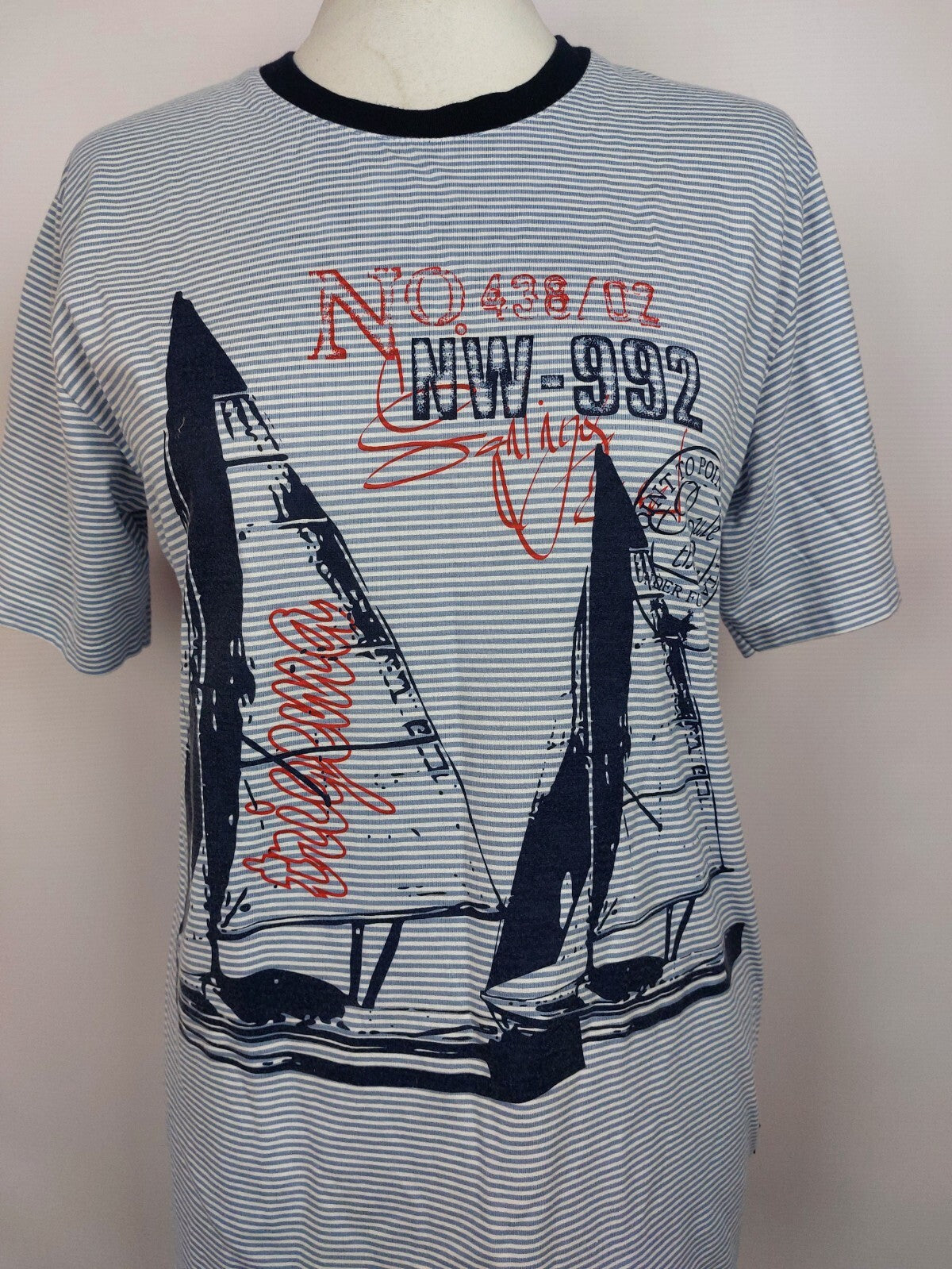 EK1312 Damen T-Shirt von Trigema, blau/weiß gestreift, Gr. S1