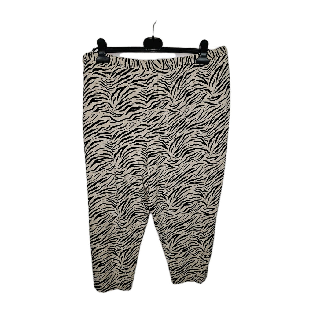 EK9854 Damen Stoffhose von Laura Torelli, beige-schwarz, Zebramuster, Gr.L3